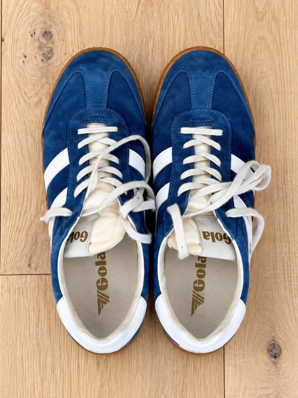Gola Blue Suede Sneakers White Gum Sole Women’s Size 10